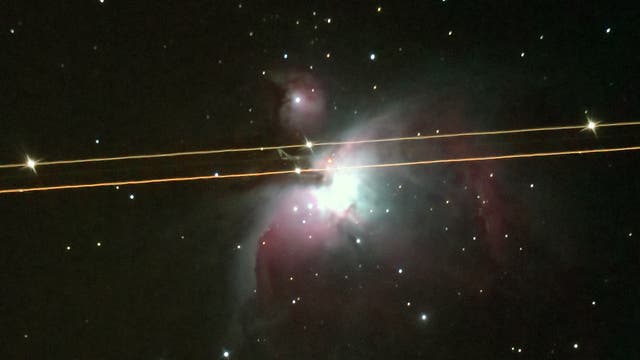 Plane crashing into the Orion nebula