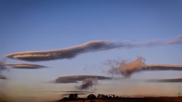 Lenticular clouds over Ragusa Italy Sicily 