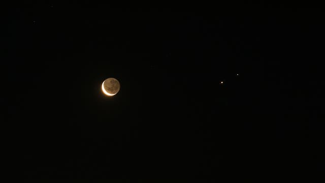Mond, Jupiter und Saturn am 17. Dezember 2020 - 2