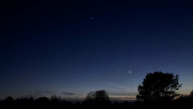 Mond, Jupiter und Venus am 24.3.2012