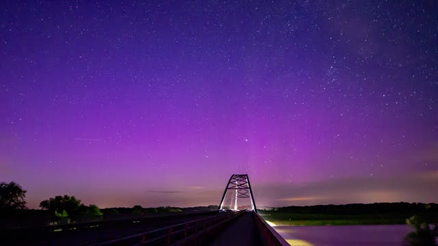 Polarlichter über der Dömitzer Brücke