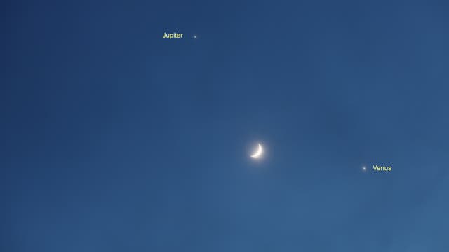 Jupiter, Mond und Venus am 22. Februar 2023