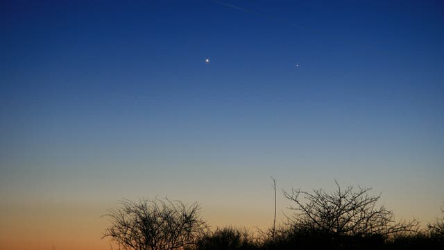 Venus und Merkur in der Abenddämmerung