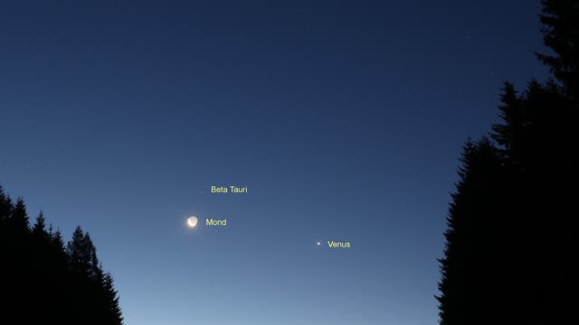 Mond und Venus im Sternbild Stier