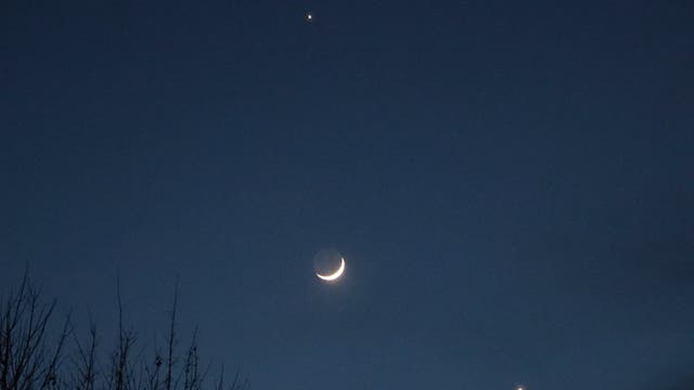 Mond trifft Jupiter und Venus