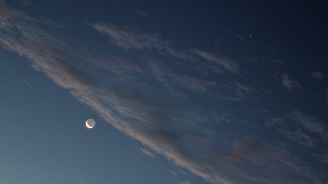 Mond mit Erdschein bei Regulus