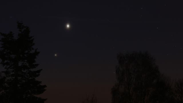 Jupiter und Venus drei Tage vor ihrer Konjunktion