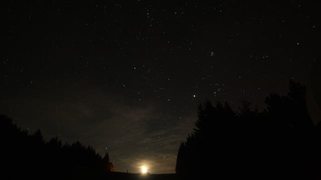 Jupiter und Plejaden bei Mondaufgang