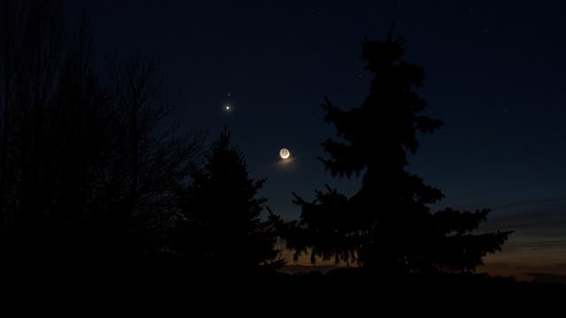 Mond, Venus und Mars