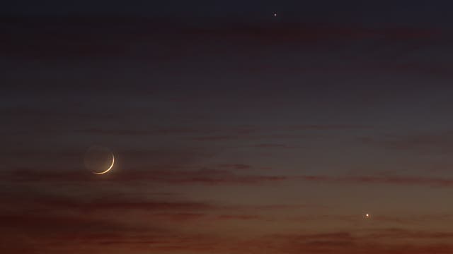 Weihnachtskonstellation Mond - Merkur - Venus 