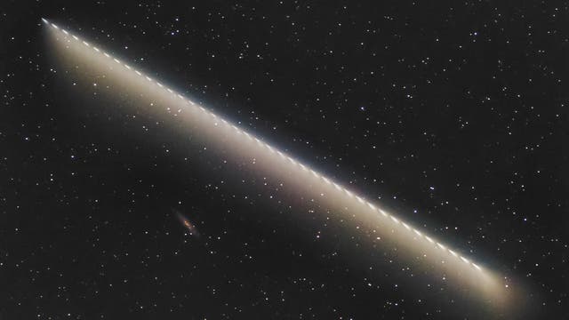 Ariane 5 carrying JWST passing by Sculptor Galaxy