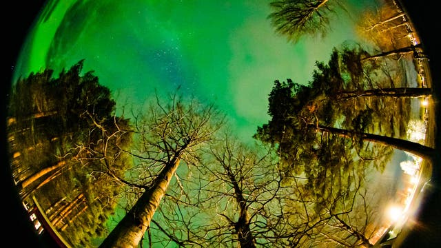 Grüner Himmel in Schweden