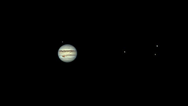 Jupiter mit Monden Callisto, Io, Europa und Ganymed