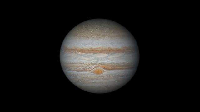 Jupiter 2. September 2023 mit Rotem Fleck in der Mitte