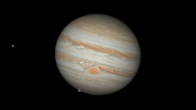 Jupiter mit zwei Monden am 06.10.2023 