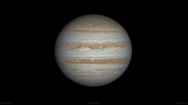 Jupiter mit Roten Fleck aus Bayern vom 17. Dezember 2023