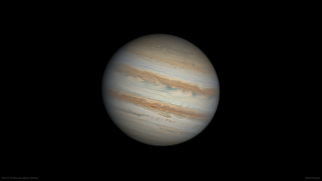 Jupiter mit neuen Wolkendetails vom 19. Januar 2024