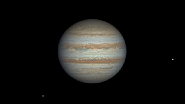 Jupiter mit Monden Ganymed und Io aus Bayern vom 17. Dezember 2023