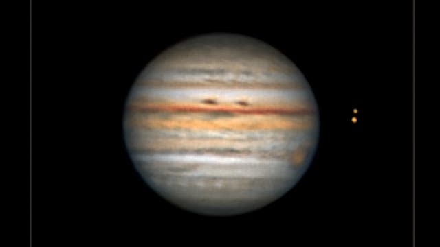 Jupiter, Io und Europa in der Nacht vom 20. zum 21. August 2021