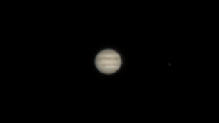 Jupiter mit Fleck, Io und Europa