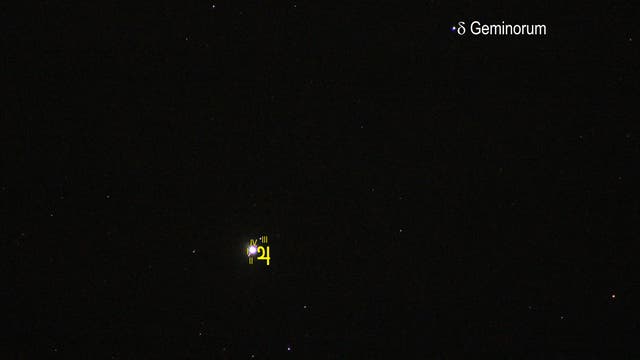 Jupiter mit Monden (Objekte beschriftet)