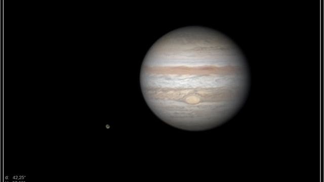 Jupiter mit Ganymed am 14.8.2011