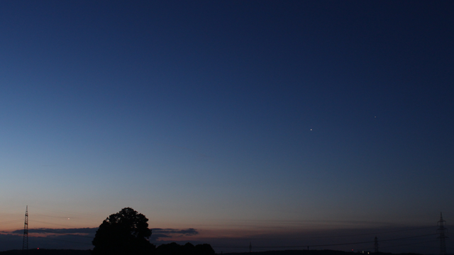 Venus, Mars und Jupiter in der Morgendämmerung