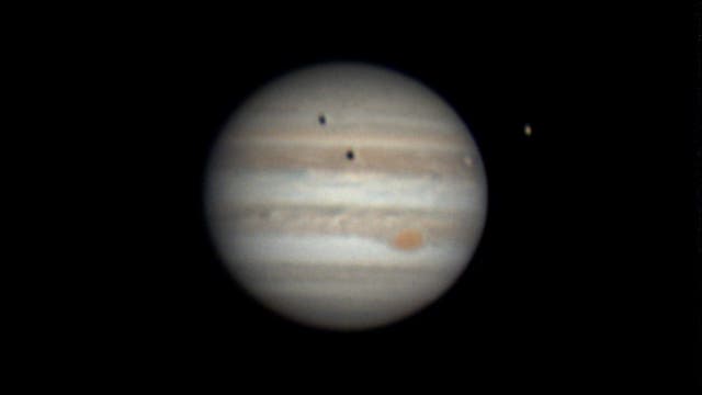 Jupiter mit Io, Europa und Mondschatten