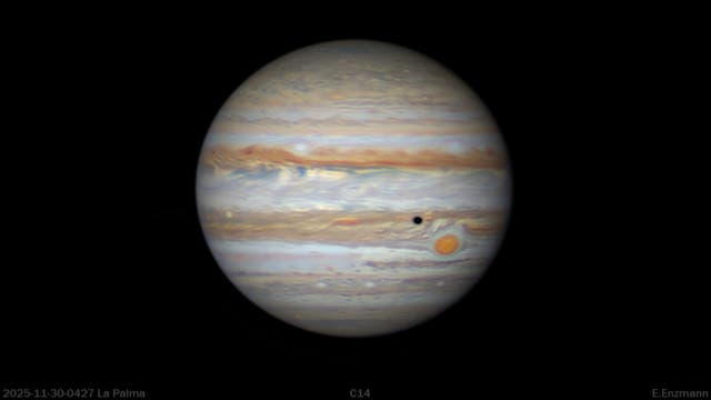 Jupiter mit Mond Europa und Schatten aus La Palma mit C14 und neuem Standplatz
