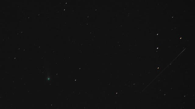 Komet Lovejoy mit Meteor über Uelzen