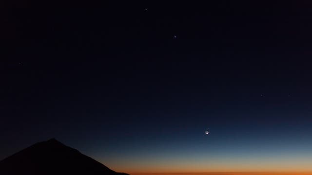 Konstellation Jupiter, Venus und Mond Tag 1