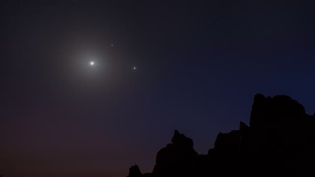 Konstellation Jupiter, Venus und Mond Tag 3
