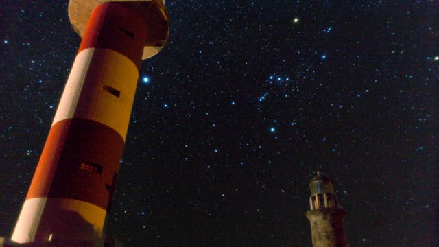 Orion, Sirius und die Leuchttürme der Salinas