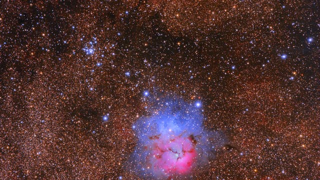 Der Trifidnebel Messier 20 und Messier 21 im Schützen
