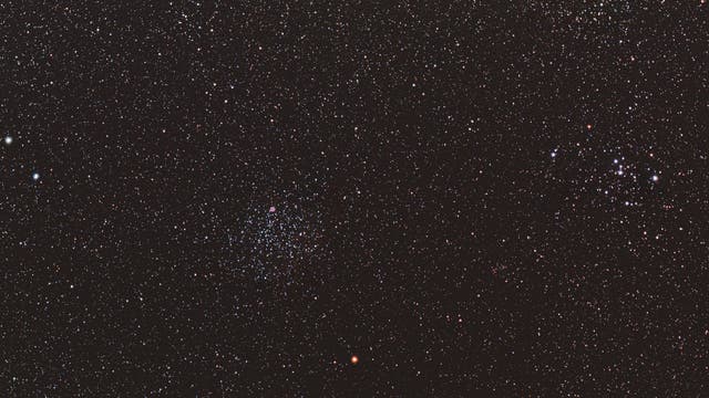 Offene Sternhaufen M 46 und M 47 im Sternbild Puppis (Hinterdeck des Schiffes)