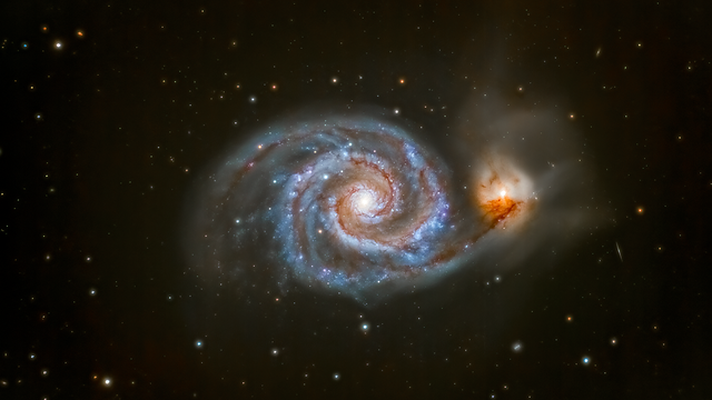 Die Whirlpool-Galaxie Messier 51 Neurechnung mit nur 68 Minuten Belichtungszeit
