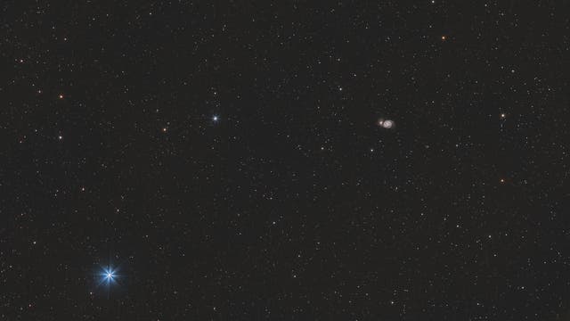 Whirlpool-Galaxie M 51 "wide field" am 12. April 2021