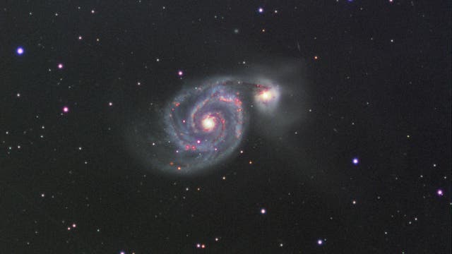 Messier 51 Whirlpool Galaxy in L-RGB-H-Alpha 