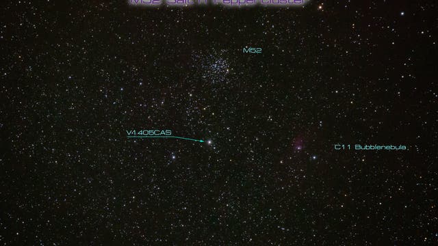 Ein Sternhaufen und eine Nova
