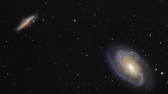 Messier 81 und Messier 82 mit Supernova