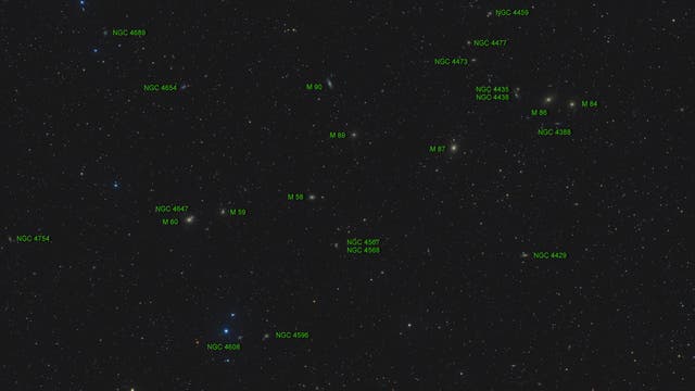 Messier 90 und Markarian Galaxienkette - 2