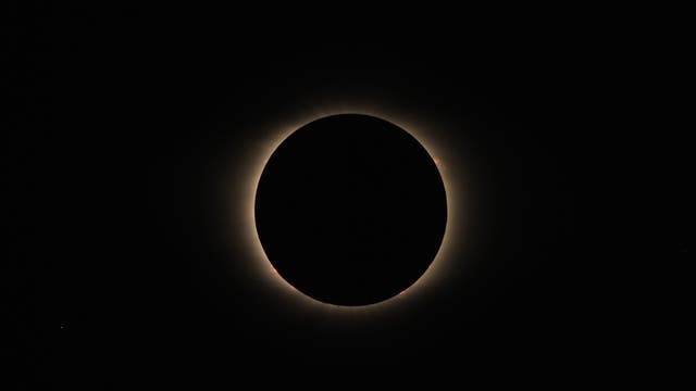 Totale Sonnenfinsternis vom 2. Juli 2019 – Protuberanzen und innere Korona