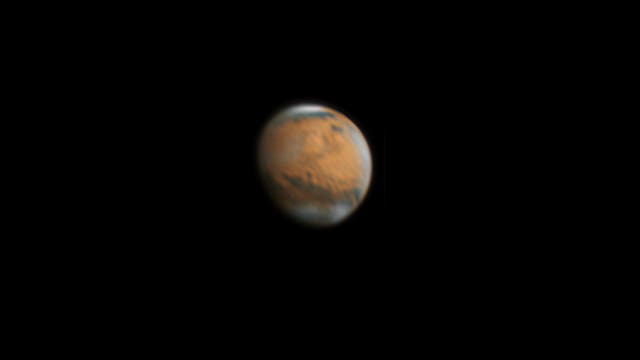 Winziger Mars mit 7,2 Bogensekunden bei Tageslicht
