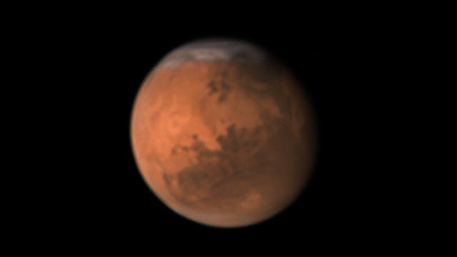Mars am 7. November 2022 mit großer Polkappe