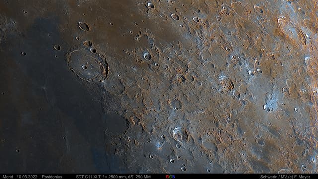 Mond, Posidonius am 10. März 2022