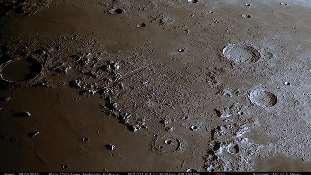 Mond, Plato, Vallis Alpes, Aristoteles, Eudoxus am 9. Mai 2022