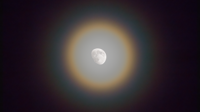 Mond mit Korona am 12. April 2022