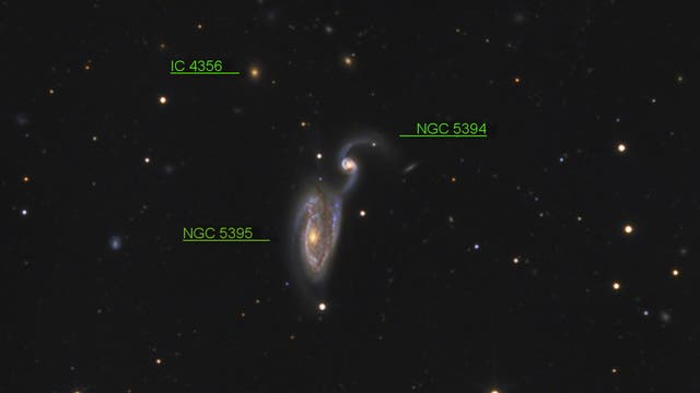 Arp 84 (NGC 5394/5395) Objekte