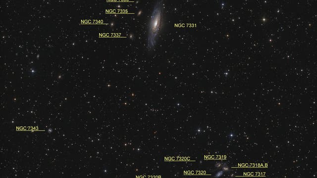NGC 7331 und Stephans Quintett (Objekte)