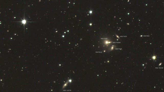 Die kleine Galaxiengruppe NGC7436 et al. im Pegasus (2) Objekte